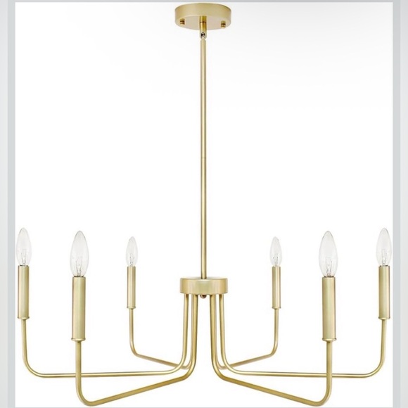 Gold Chandelier 6-Light Farmhouse Chandelier